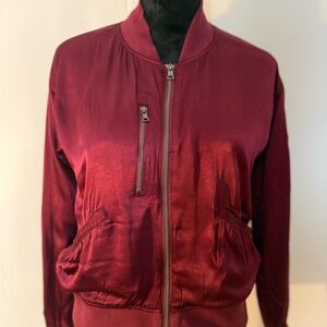 Evereve Burgundy Bomber Jacket